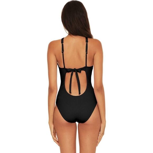 Becca by Rebecca Virtue Fine Line Tessa Crossover High Neck One-Piece Sz… - Picture 2 of 15